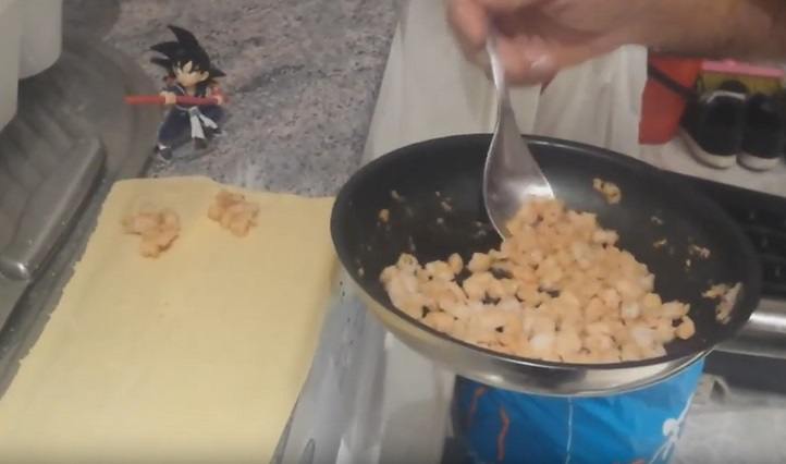 relleno de gambas para la pasta